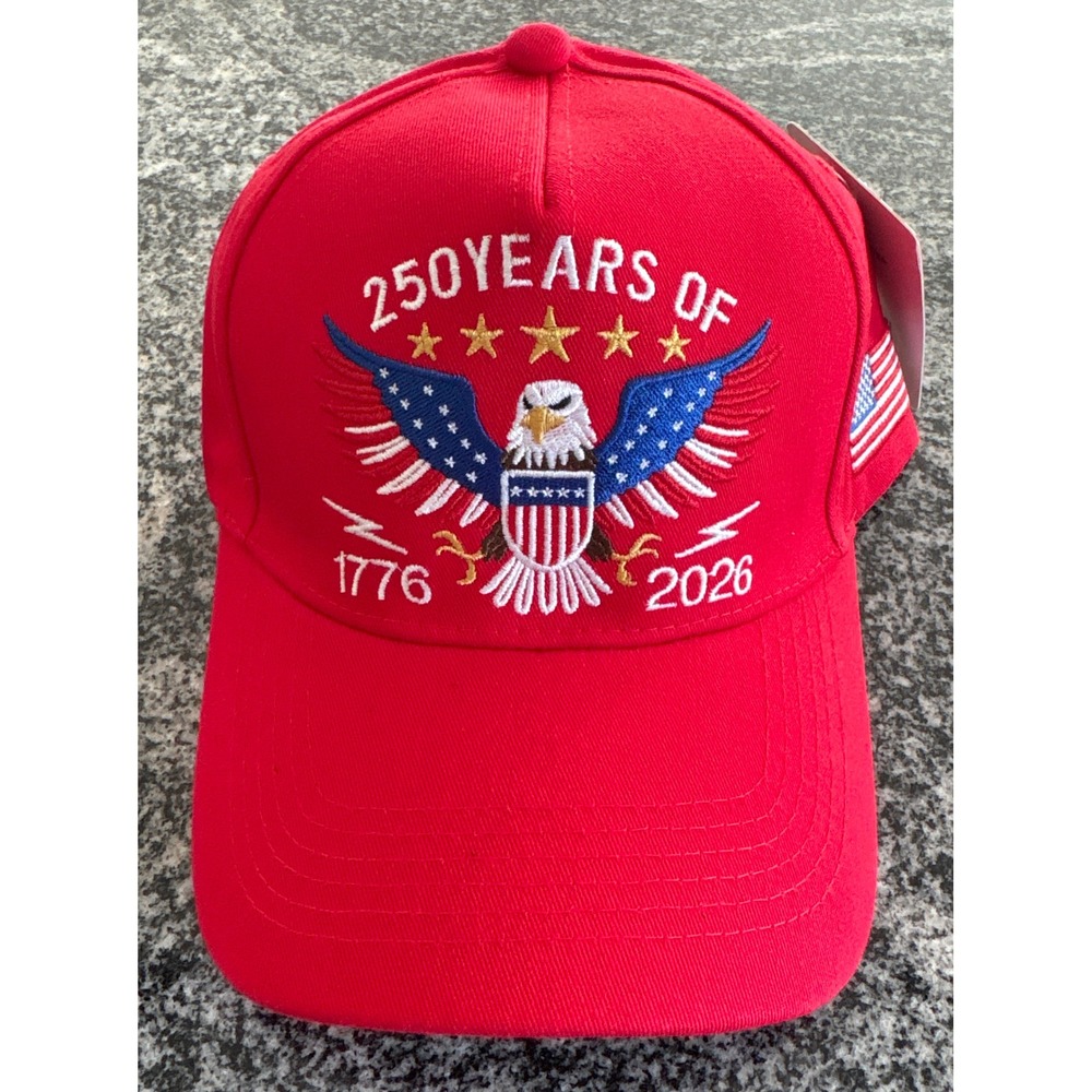 NWT USA 250 Years Executive Baseball Cap - OSFM - Red